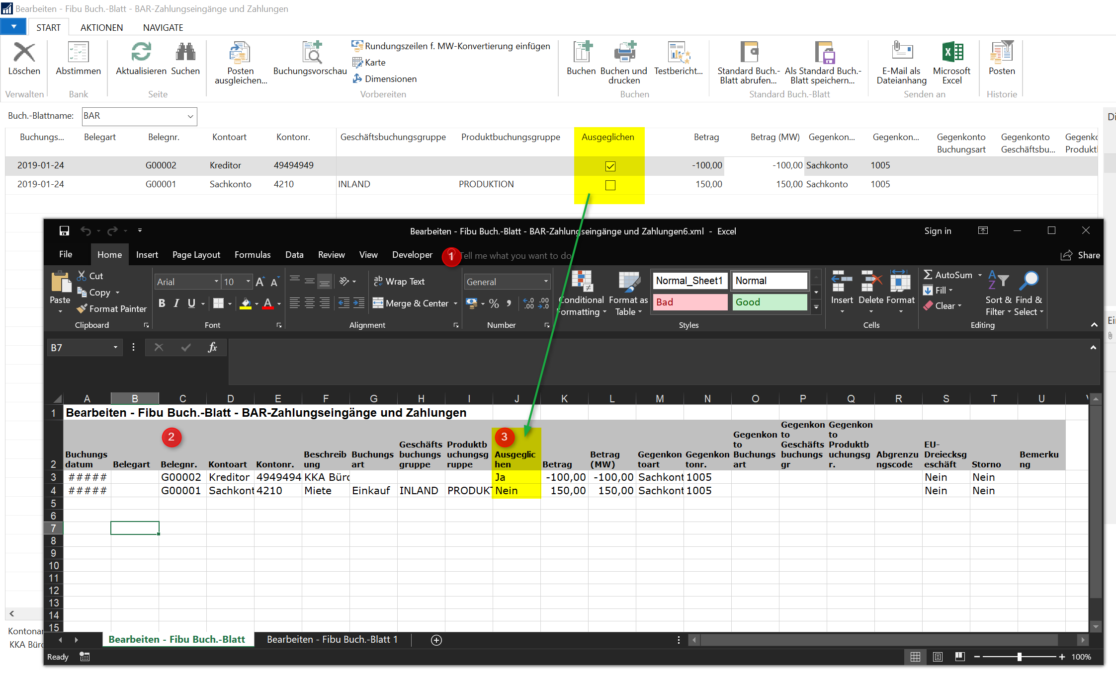 Exportieren in Excel ohne Microsoft Dynamics NAV Add-in